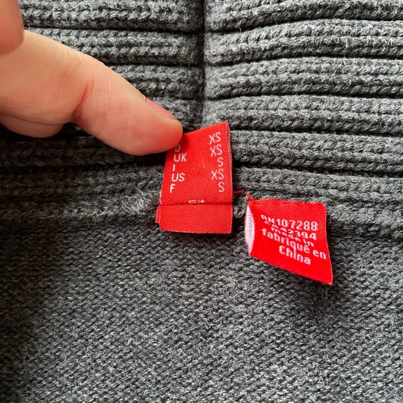 Esprit xs gray fold over collar cotton sweater - Picture 3 of 7